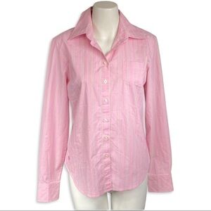 Lilly Pulitzer Pink Striped Button Down Boyfriend Top